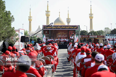آیین بدرقه ناوگان امدادی و درمانی جمعیت هلال‌احمر - اربعین ۱۴۰۴