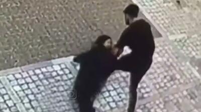 لحظه سرقت وحشیانه از یک زن در سعادت آباد تهران