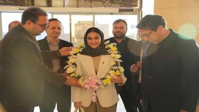 گوشه‌هایی از مراسم استقبال ورزشکار قهرمان  سارا دیدار  در نیشابور + فیلم و تصاویر
