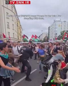 وحشی‌گری پلیس آلمان مقابل حامیان فلسطین