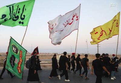 عکس/ کاروان پیاده روی اربعین  عشاق‌الحسین  رامشیر