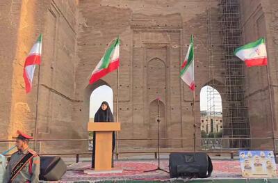 سخنرانی دختر شهید فلاحی‌نیا در اربعین شهدای اقتدار آذربایجان شرقی
