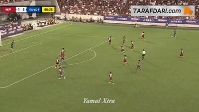 گل پدرو فرناندز به ویسل کوبه (ویسل کوبه 1-3 بارسلونا) - پارس فوتبال