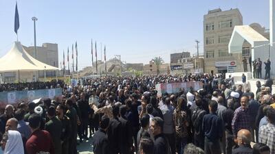 تشییع پیکر مطهر شهدای حادثه تروریستی حمله به دادگستری در زاهدان + فیلم و عکس