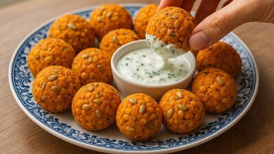طرز تهیه توپک ترد با نخود و سیب زمینی | میان وعده سالم و مقوی