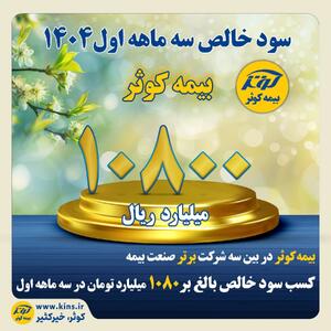 کسب سود خالص بیمه کوثر بالغ بر ۱۰۸۰ میلیارد تومان در سه ماهه اول | اقتصاد24