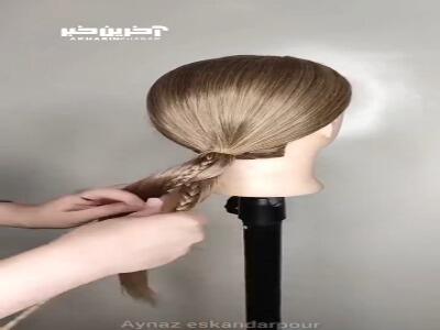 آموزش ترکیب شینیون بافت و ساده