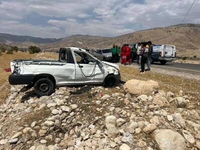 فوت یک هموطن ب‎ه‌علت واژگونی پراید در جاده بابامیدان به یاسوج