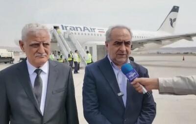 پرواز‌های مسیر باکو به تبریز افتتاح شد (فیلم)