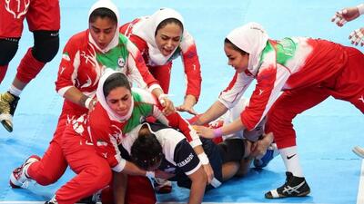 کار سخت زنان کبدی‌کار ایران مقابل هندوستان