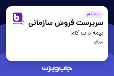 استخدام سرپرست فروش سازمانی در بیمه دات کام