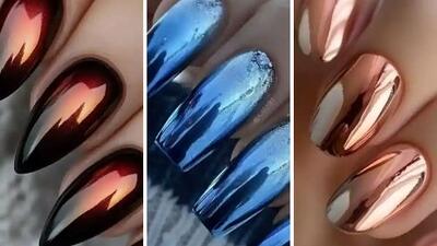 زیباترین ایده‌ های طراحی ناخن کروم / خلاقیت در استایل براق + گالری تصاویر