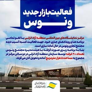آغاز به‌کار بازار جدید ونوس در مرکز نمایشگاه‌های بین‌المللی منطقه آزاد انزلی