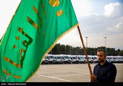 مراسم بدرقه کاروان کمیته بهداشت و درمان اربعین حسینی اورژانس- عکس خبری تسنیم | Tasnim