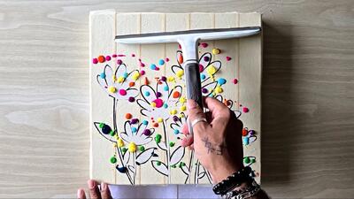 تکنیک آسان نقاشی اکریلیک / نحوه برش شابلون نوار چسب !