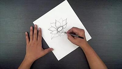 ایده نقاشی گل نیلوفر آبی قدم به قدم | الهام برای کوچولوهای هنرمند