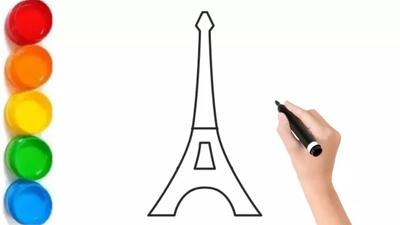 آموزش آسان نقاشی برج ایفل برای کودکان دختر و پسر | قدم‌به‌قدم با تصویر