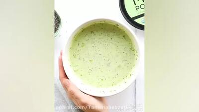 دسر رژیمی خوشمزه برای کاهش اشتها (ماچا با چیا)