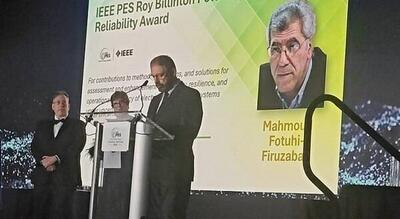استاد ایرانی برنده جایزه بین المللی IEEE PES Roy Billinton power 2025