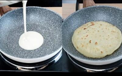 طرز تهیه نان لواش در ماهیتابه بدون نیاز به فر