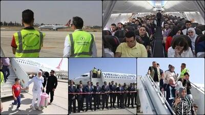 فرود نخستین هواپیمای ترکیه در فرودگاه حلب پس از ۱۳ سال