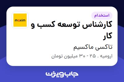 استخدام کارشناس توسعه کسب و کار - آقا در تاکسی ماکسیم