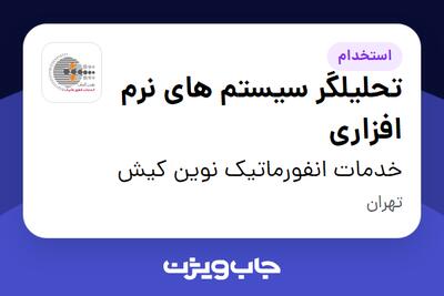 استخدام تحلیلگر سیستم های نرم افزاری در خدمات انفورماتیک نوین کیش
