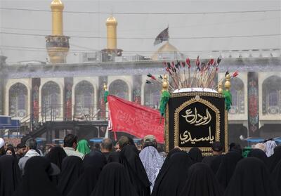 تشییع نمادین پیکر امام حسن (ع) در بین‌الحرمین + عکس - تسنیم