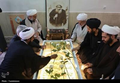ادای احترام خادمان حرم بانوی کرامت به مقام شهید شیخ فضل‌الله نوری + تصاویر - تسنیم
