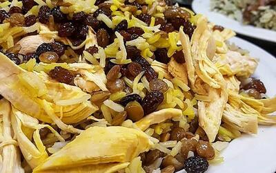 طرز تهیه عدس پلو مجلسی با مرغ