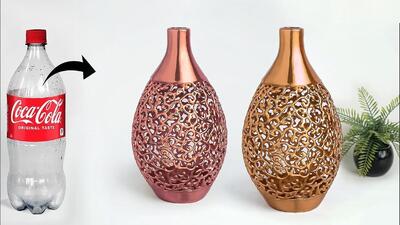 خلاقیت با بطری نوشابه؛ آموزش ساخت گلدان زیبا در خانه (فیلم)