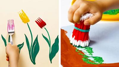 ۱۶ ترفند خلاقانه نقاشی برای کودکان بدون دخالت دست