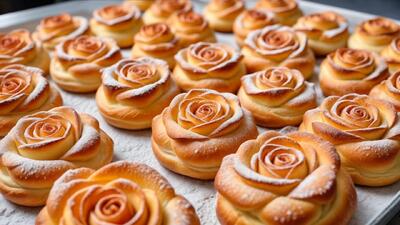 طرز تهیه نان و شیرینی گل رز نرم و تازه فقط در ۱۵ دقیقه