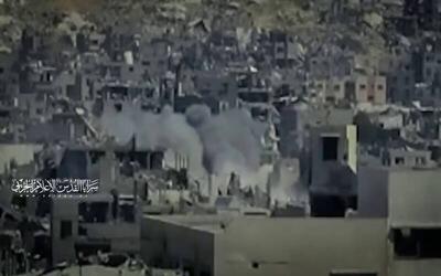 فیلم/ حملات خمپاره‌ای مقاومت فلسطین علیه اشغالگران در غزه