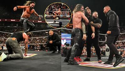 دقایق پایانی رویداد WWE ماندی نایت راو و اتفاقات بازی سث رالینز و ال ای نایت - پارس فوتبال