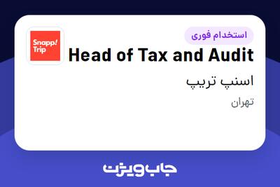 استخدام Head of Tax and Audit در اسنپ تریپ