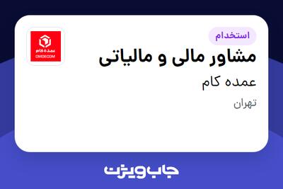 استخدام مشاور مالی و مالیاتی در عمده کام