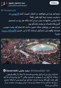 کنایه سیدمحمود رضوی به توییت جلیلی!