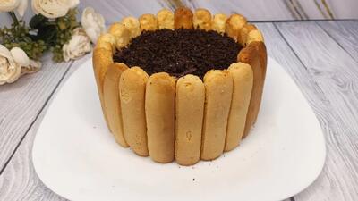 کیک دسری بدون فر با دیواره بیسکویتی / مجلسی راحت و خوشمزه