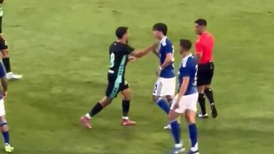 درگیری شدید بازیکنان با مشت و لگد در بازی دوستانه بتیس و کومو