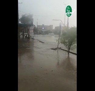 باران شدید و تندباد لحظه‌ای در جیرفت و کهنوج/ ویدئو