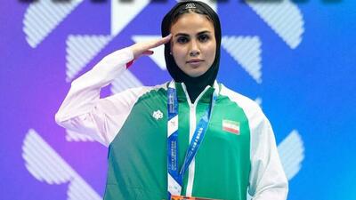 سارا بهمنیار با احترام نظامی طلایش را گرفت