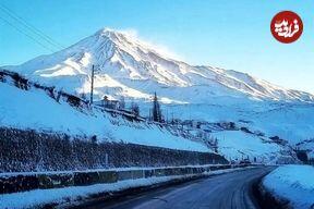بارش برف در قله دماوند در میانه تابستان