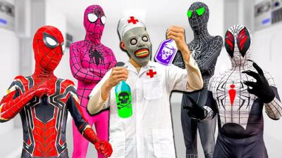 کارتون نبرد مرد عنکبوتی و اسپایدرمن | spiderman | مبارزه زن و مرد عنکبوتی و بچش!