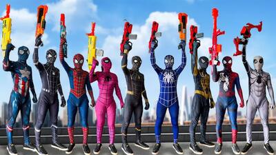کارتون نبرد مرد عنکبوتی و اسپایدرمن | spiderman | مبارزه زن عنکبوتی!