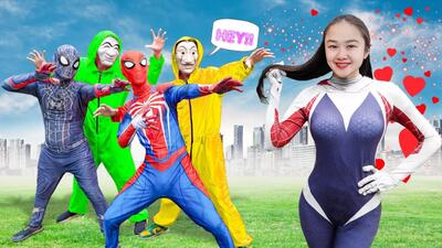 کارتون نبرد مرد عنکبوتی و اسپایدرمن | spiderman | مبارزه زن های عنکبوتی!