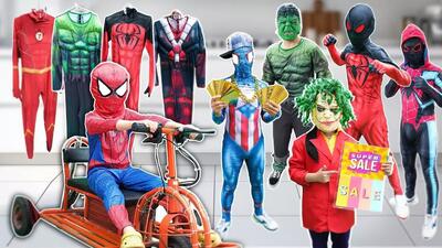 کارتون نبرد مرد عنکبوتی و اسپایدرمن | spiderman | فروشگاه بچه های مرد عنکبوتی!