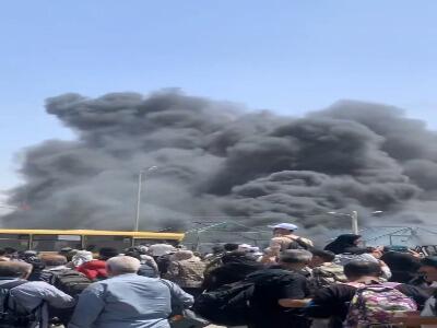 آتش‌سوزی در مرز مهران