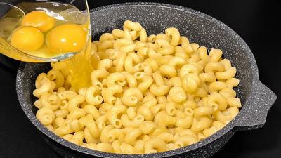 طرز تهیه شام سریع و ارزان با ماکارونی تخم مرغ