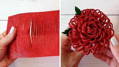  آموزش ساده ساخت گل فومی اکلیلی!